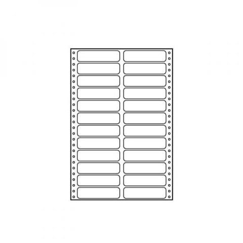 Logo etykiety tabelaryczne 89mm x 23.4mm, A4, dwurzędowe, białe, 24 etykiety, pakowany po 25 szt., do drukarek igłowych