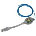 Kabel USB (1.1) USB A M- svítící drát 1.5m niebieski blistr