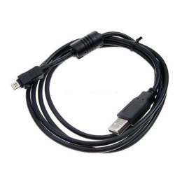 Kabel USB (2.0) USB A M- 12 pin M 1.8m czarny Logo blistr OLYMPUS