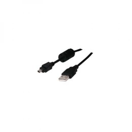Kabel USB (2.0) USB A M- 4 pin M 1.8m czarny Logo blistr FUJI
