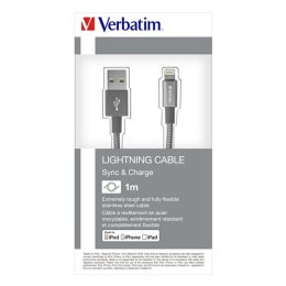 Kabel USB (2.0) USB A M- Apple Lightning M 1m reversible szary Verbatim box 48860