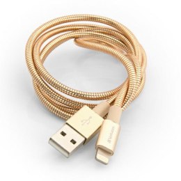 Kabel USB (2.0) USB A M- Apple Lightning M 1m reversible złoty Verbatim box 48861