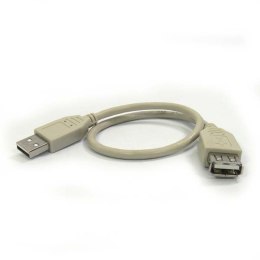 Kabel USB (2.0) USB A M- USB A F 0.3m czarny/biały Logo