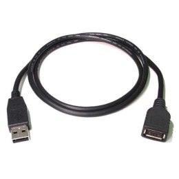 Kabel USB (2.0) USB A M- USB A F 0.3m czarny/biały