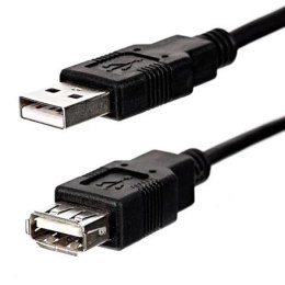 Kabel USB (2.0) USB A M- USB A F 1.8m czarny Logo Economy