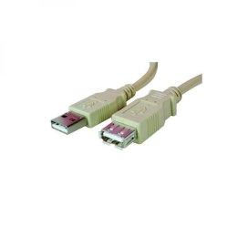 Kabel USB (2.0) USB A M- USB A F 3m szary Logo blistr