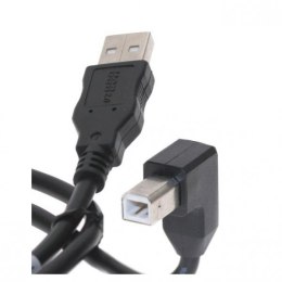 Kabel USB (2.0) USB A M- USB B M 2m pod katem 90° czarny