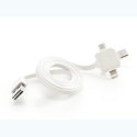 Kabel USB (2.0) USB A M- USB C / Lightning / Micro-USB 1.5m 3w1 czarny Powercube płaski