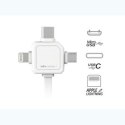 Kabel USB (2.0) USB A M- USB C / Lightning / Micro-USB 1.5m 3w1 czarny Powercube płaski