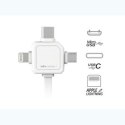 Kabel USB (2.0) USB A M- USB C / Lightning / Micro-USB 1.5m 3w1 różowy Powercube płaski