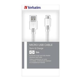 Kabel USB (2.0) USB A M- USB Micro 1m srebrny Verbatim box 48862
