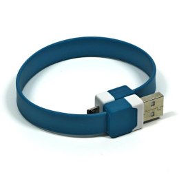 Kabel USB (2.0) USB A M- USB micro M 0.25m niebieski na nadgarstek