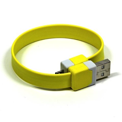 Kabel USB (2.0) USB A M- USB micro M 0.25m żółty na nadgarstek