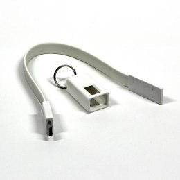 Kabel USB (2.0) USB A M- USB micro M 0.2m biały Logo blistr breloczek na klucze