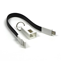 Kabel USB (2.0) USB A M- USB micro M 0.2m czarny Logo blistr breloczek na klucze
