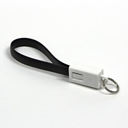 Kabel USB (2.0) USB A M- USB micro M 0.2m czarny breloczek na klucze