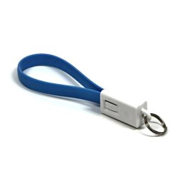 Kabel USB (2.0) USB A M- USB micro M 0.2m niebieski breloczek na klucze
