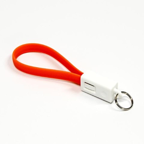 Kabel USB (2.0) USB A M- USB micro M 0.2m pomarańczowy Logo blistr breloczek na klucze