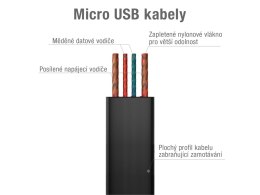Kabel USB (2.0)  USB A M- USB micro M  1.2m  czarny  Avacom