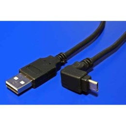 Kabel USB (2.0) USB A M- USB micro M 1.8m pod katem 90° czarny