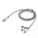 Kabel USB (2.0) USB A M- USB micro M 1m 2 srebrny Verbatim box 48869 regulowana końcówka Lightning
