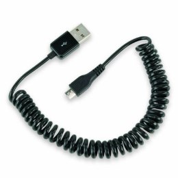 Kabel USB (2.0), USB A M- USB micro M, 1m, skręcony, czarny