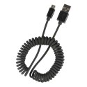 Kabel USB (2.0), USB A M- USB micro M, 1m, skręcony, czarny