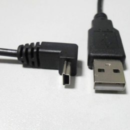 Kabel USB (2.0) USB A M- USB mini M (5 pin) 1.8m pod katem 90° czarny
