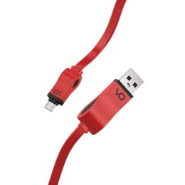 Kabel USB (2.0) USB A- USB micro 1m płaski czerwony DA Marvo box DT0010MRD