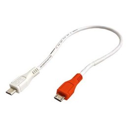Kabel USB (2.0) USB micro M- USB micro M 0.3m czerwono-biała