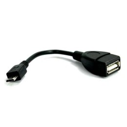 Kabel USB (2.0) USB micro OTG M- USB A OTG F 0.15m czarny