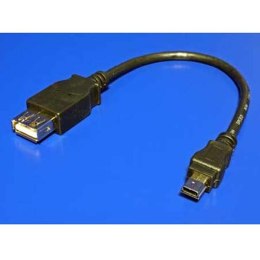 Kabel USB (2.0) USB mini M (5pin)- USB A F 0.2m czarny