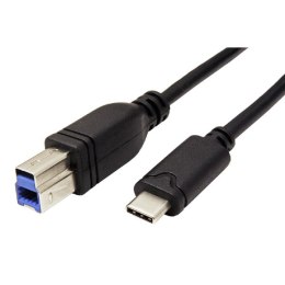Kabel USB (3.0) USB B M- USB C M 3m okrągły czarny plastic bag SuperSpeed
