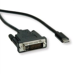 Kabel USB (3.1), USB C M- DVI-D M, 2m, okrągły, czarny, plastic bag