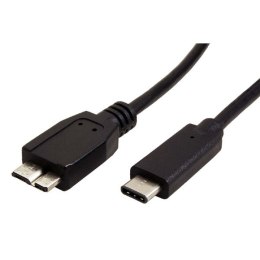 Kabel USB (3.1) USB micro B M- USB C M 1m okrągły czarny plastic bag
