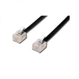 Kabel telefoniczny, RJ11 M-15m, czarny, do ADSL modem economy