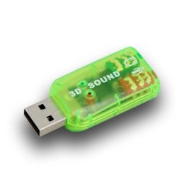 USB (2.0) Redukcja, USB-Audio, USB A (2.0) M-Jack (3,5mm) 2x F, 0, zielona, Karta dźwiękowa USB