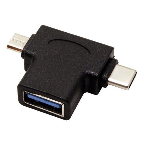 USB (3.0) Redukcja USB A (3.0) F-USB micro B (M) + USB C (3.1)M 0 czarna plastic bag OTG