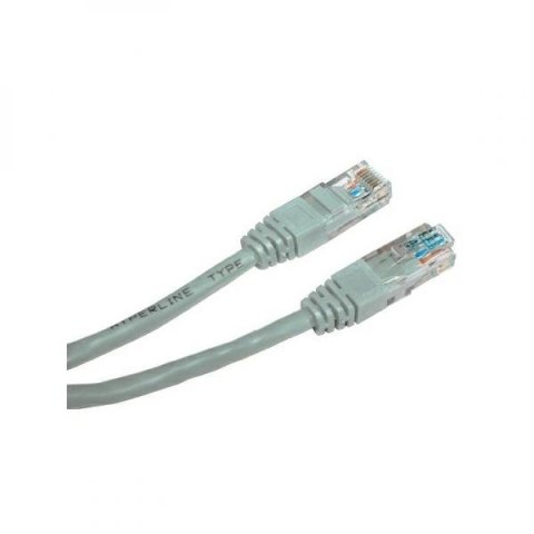 UTP patchcord, Cat.5e, RJ45 M-5m, nieekranowany, krzyżowy, szary, do połączenia 2 PC economy