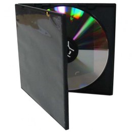 Box na 1 szt. CD, miękki plastik, czarny, cienki, 5,2 mm