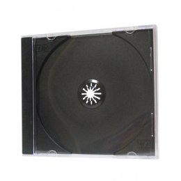 Box na 1 szt. CD, przezroczysty, czarny tray, 10,4 mm