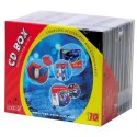 Box na 1 szt. CD, przezroczysty, czarny tray, Logo, 10,4 mm, 10-pack