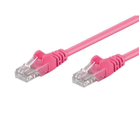 Cat.5, RJ45 M-0.5m, nieekranowany, różowy