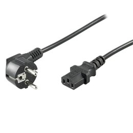 Kabel sieciowy 230V zasilacz, CEE7 (widelec)-C13, 1m, VDE approved, czarny