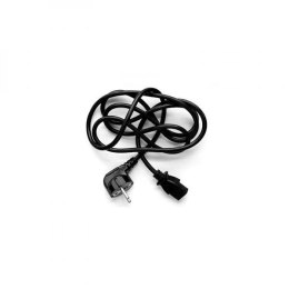 Kabel sieciowy 230V zasilacz, CEE7 (widelec)-C13, 3m, VDE approved, czarny, Logo