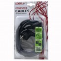 Kabel sieciowy 230V zasilacz, CEE7 (widelec)-C13, 3m, VDE approved, czarny, Logo