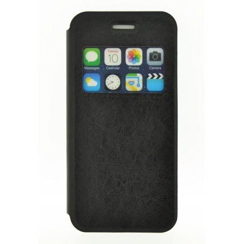 Opakowanie do iPhone 6, czarne, poliuretan, z okienkiem