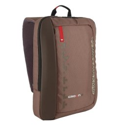 Plecak na notebook 15,6", NB005, brązowy, nylon, z jednym paskiem na ramię, Crown
