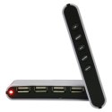 USB (2.0) hub 4-port biały podświetlany godzina budzik regulator czasowy