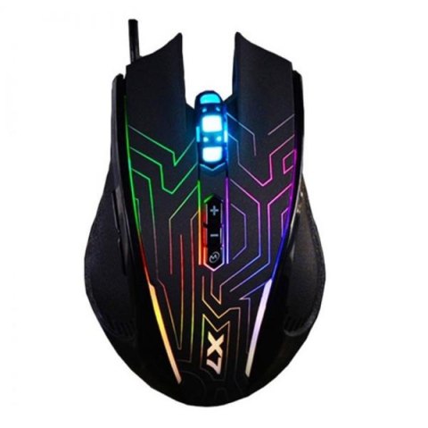 A4tech Mysz X87 Oscar Neon 2400DPI optyczna 8kl. 1 scroll przewodowa USB czarna do gry podświetlenie Neon